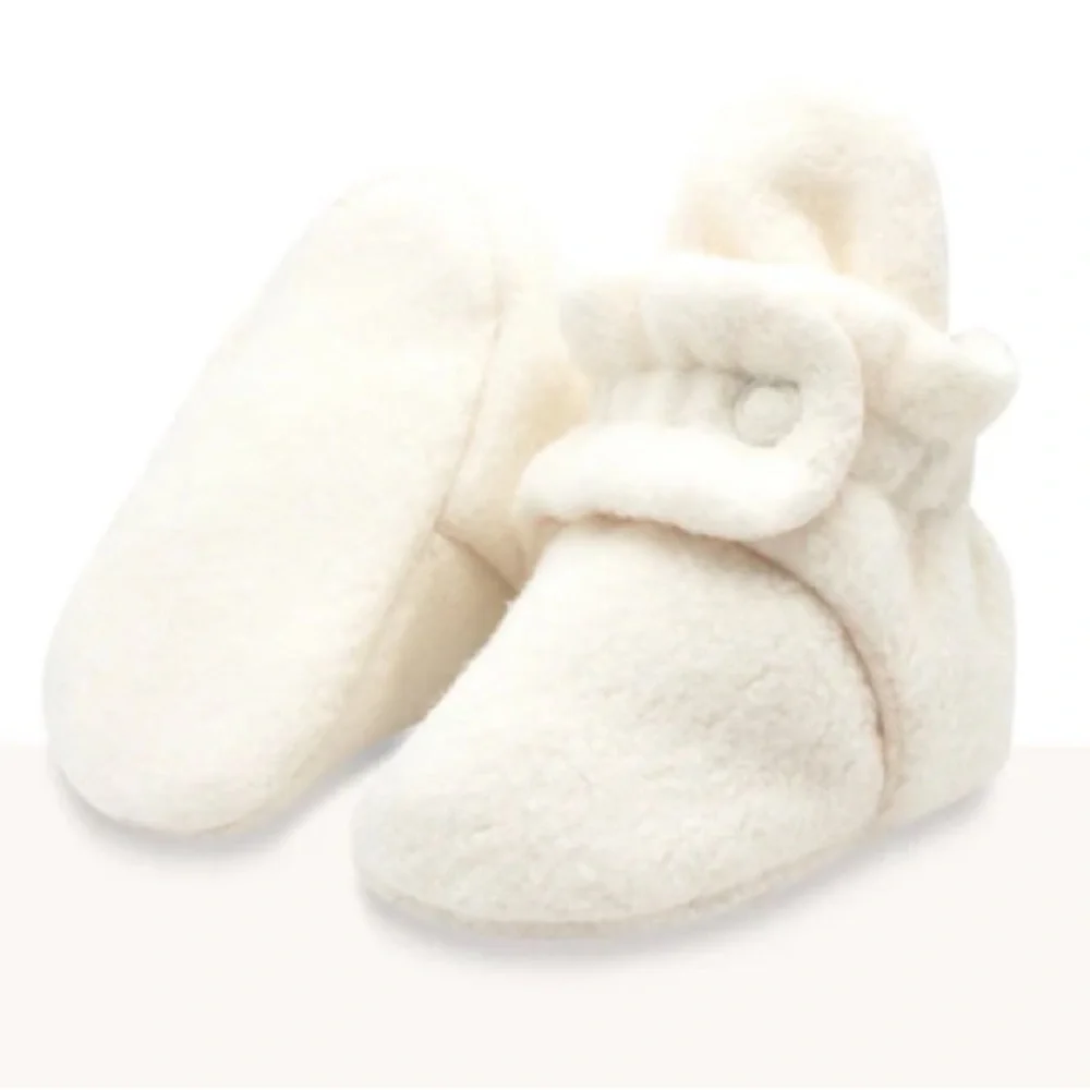 Zutano Cozie White Baby Booties